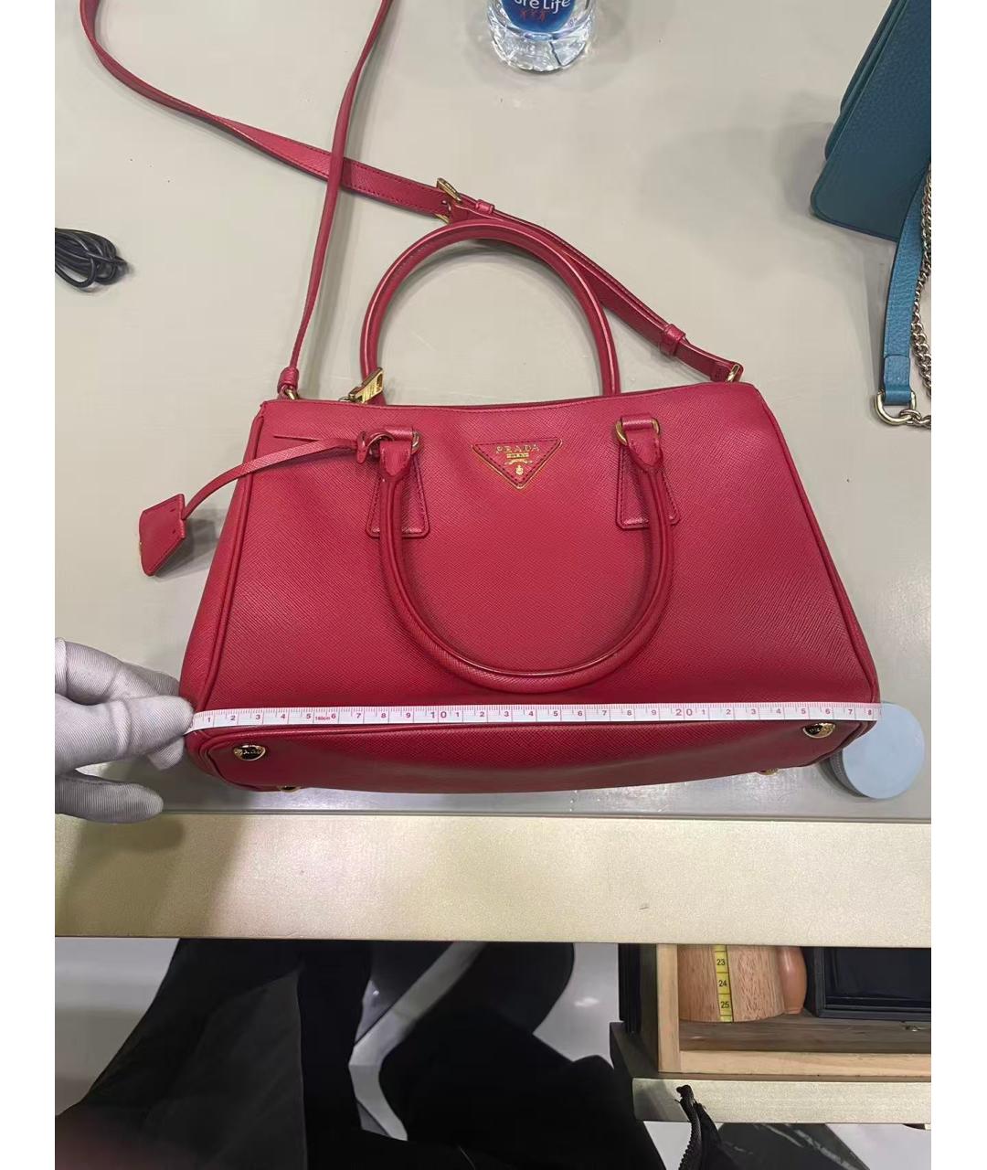 PRADA Красная кожаная сумка с короткими ручками, фото 9