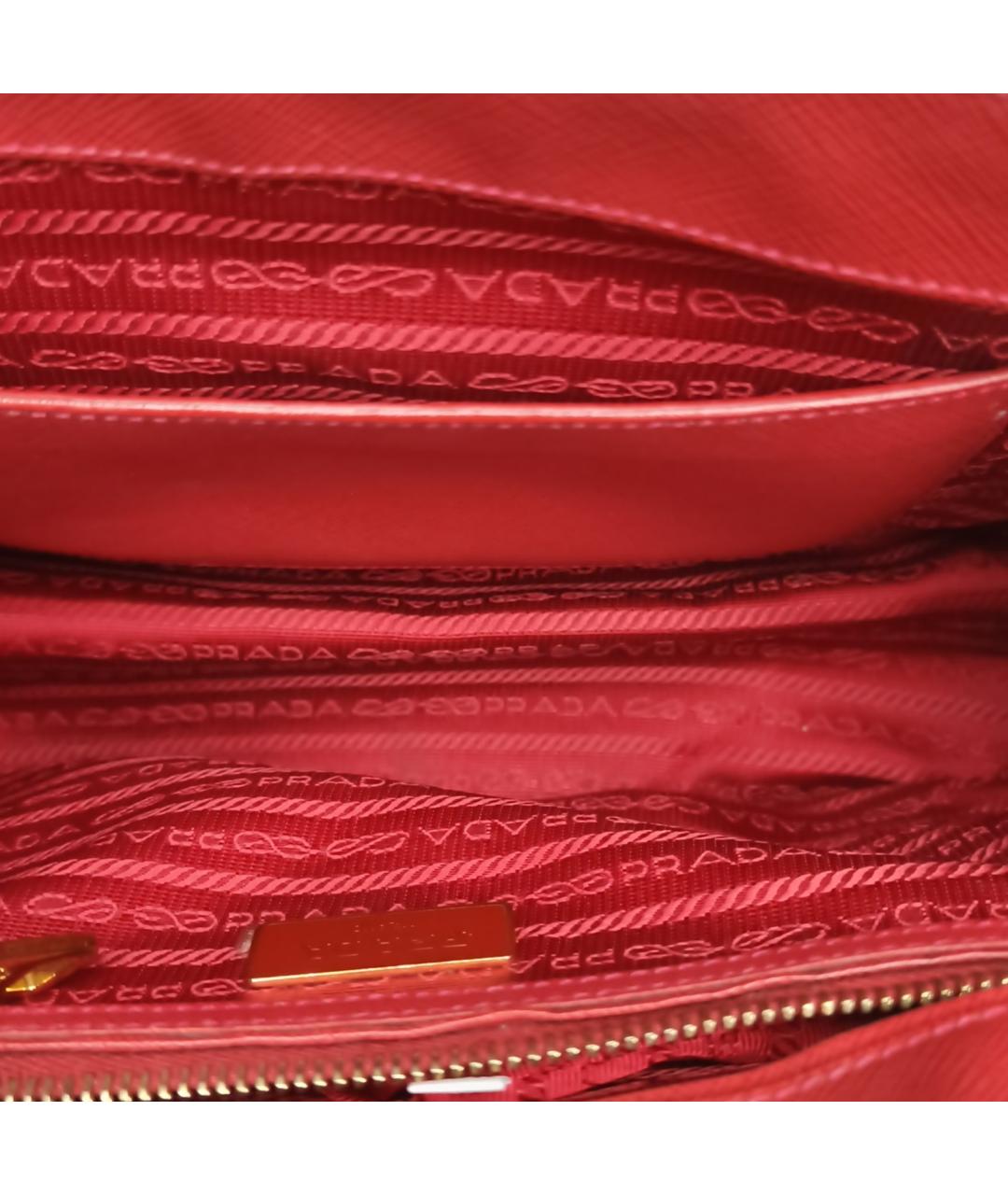 PRADA Красная кожаная сумка с короткими ручками, фото 7