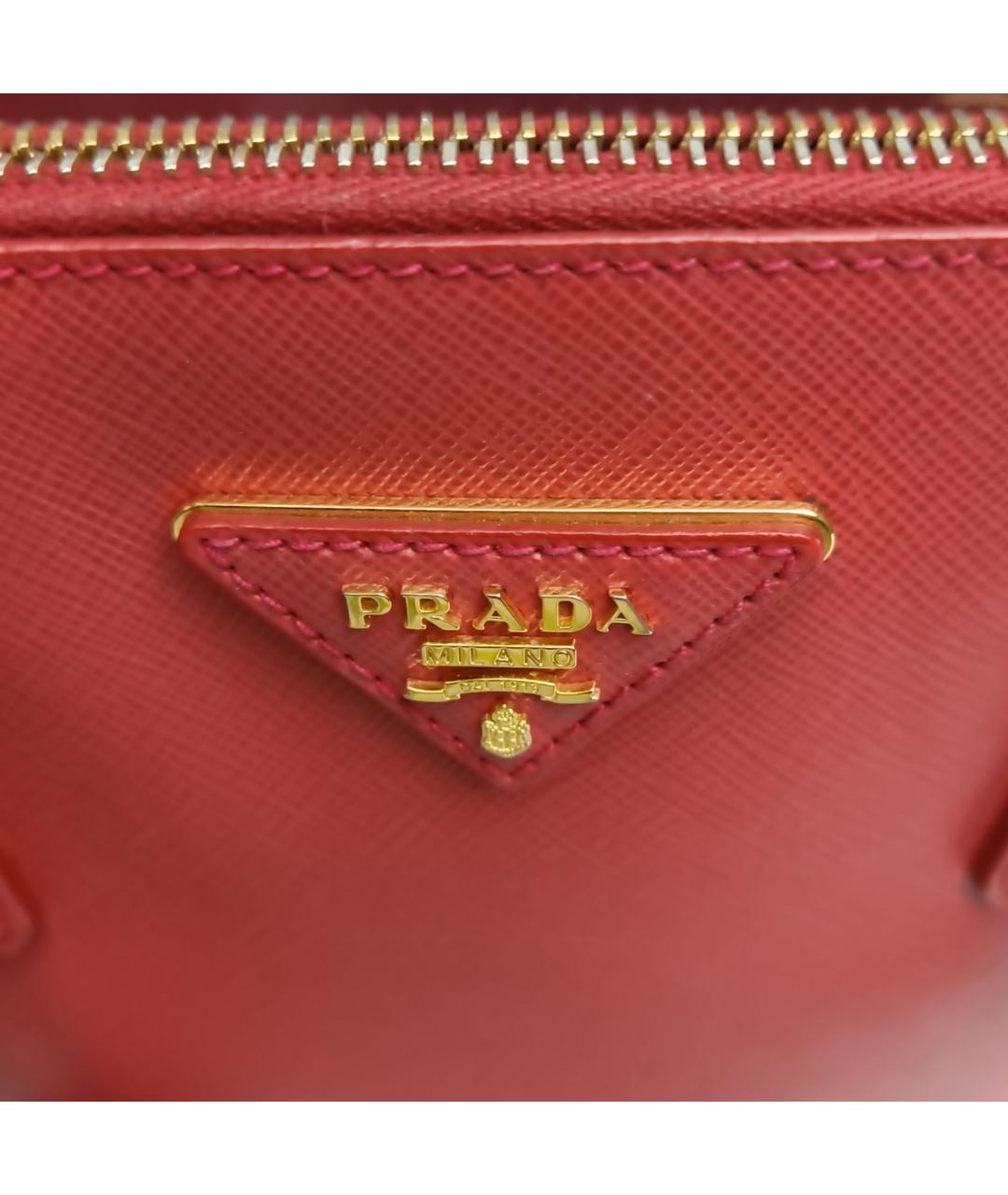 PRADA Красная кожаная сумка с короткими ручками, фото 8