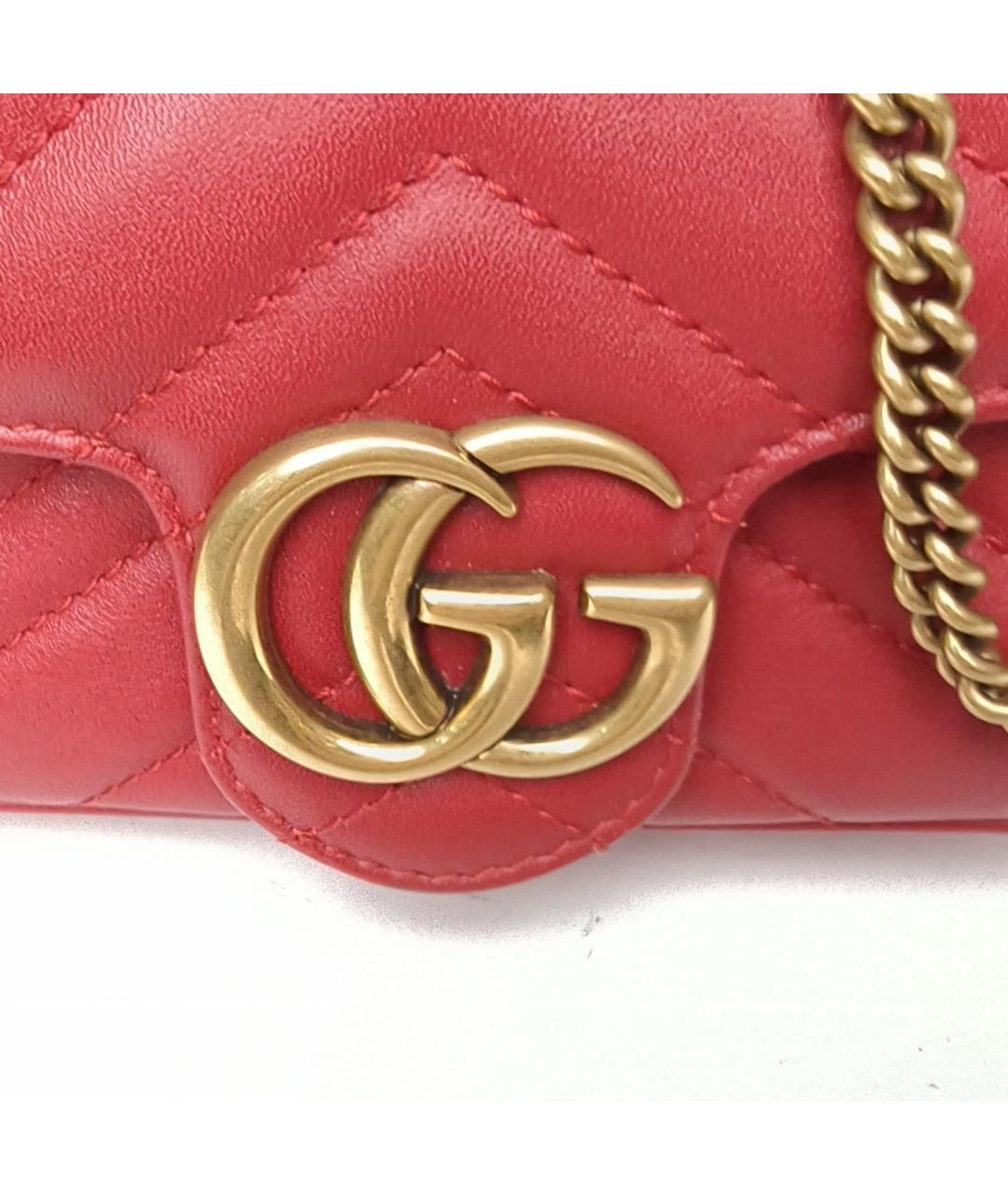 GUCCI Красная кожаная сумка через плечо, фото 8