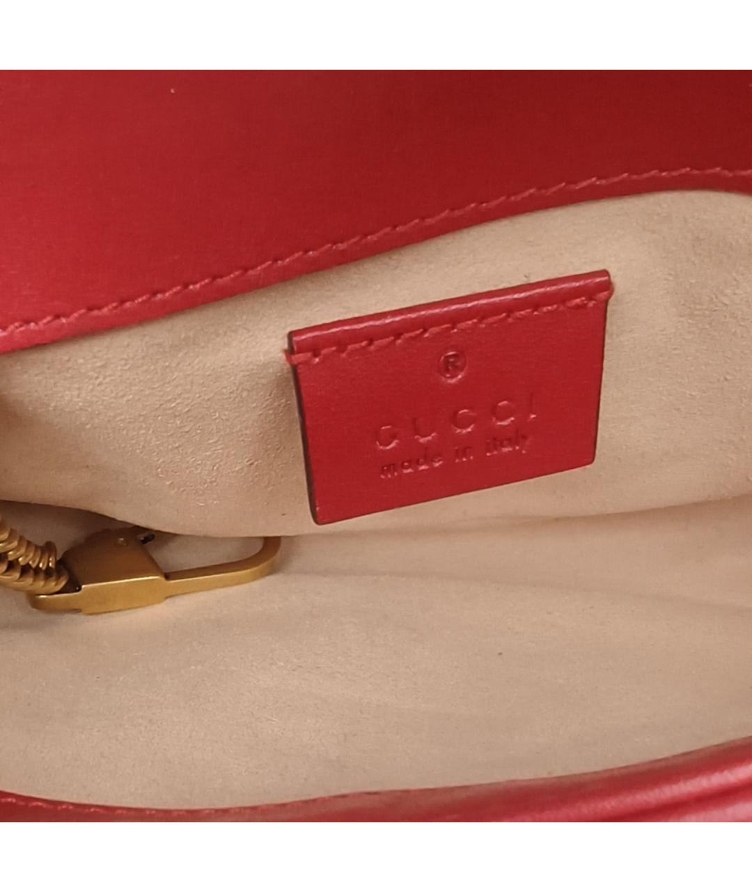 GUCCI Красная кожаная сумка через плечо, фото 7
