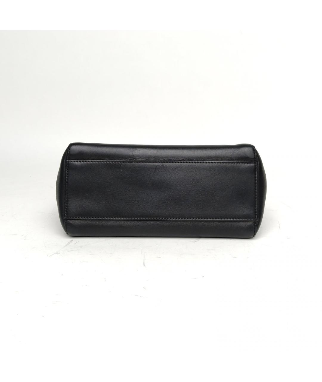 FENDI Черная кожаная сумка с короткими ручками, фото 6