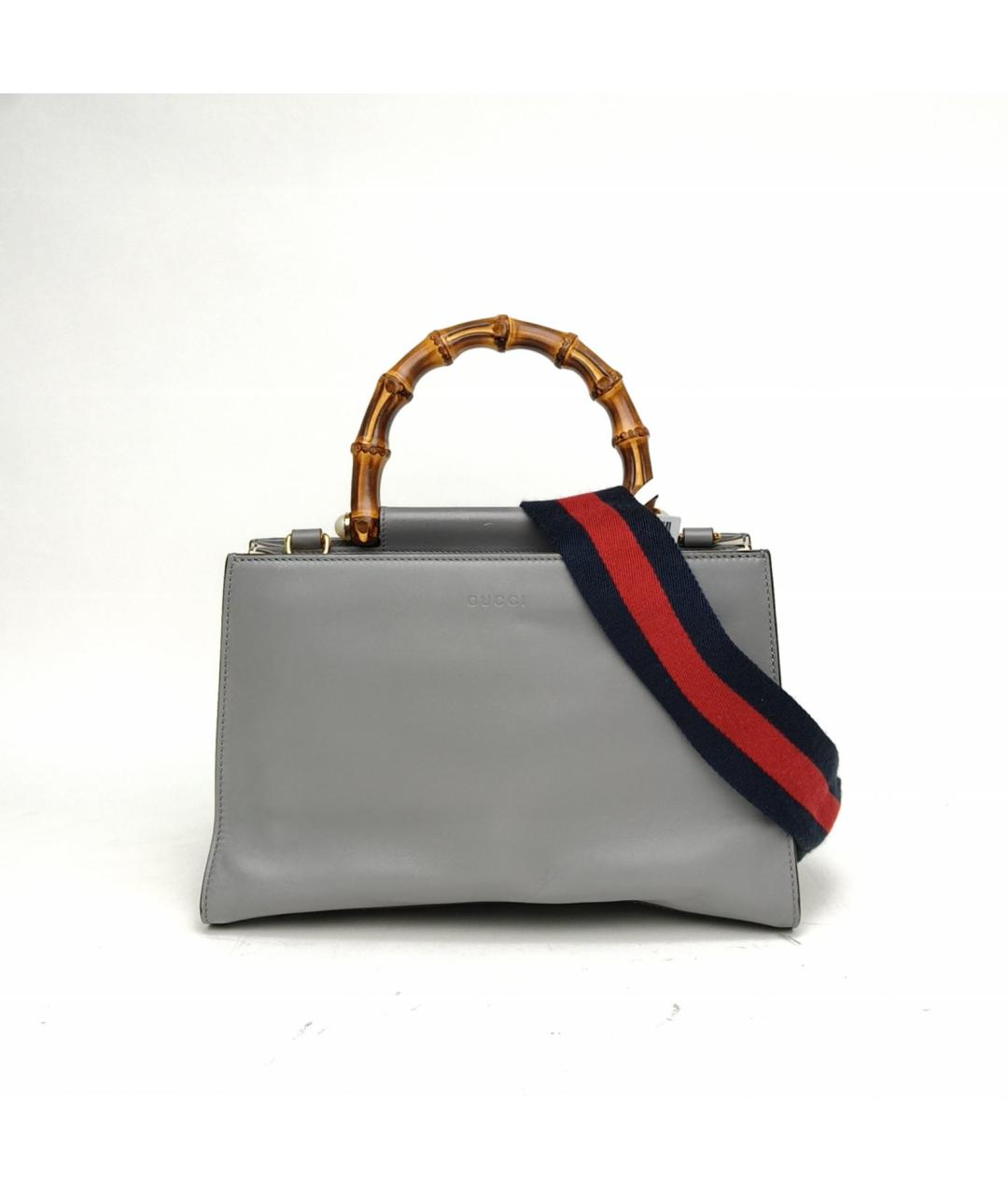 GUCCI Серая кожаная сумка с короткими ручками, фото 2
