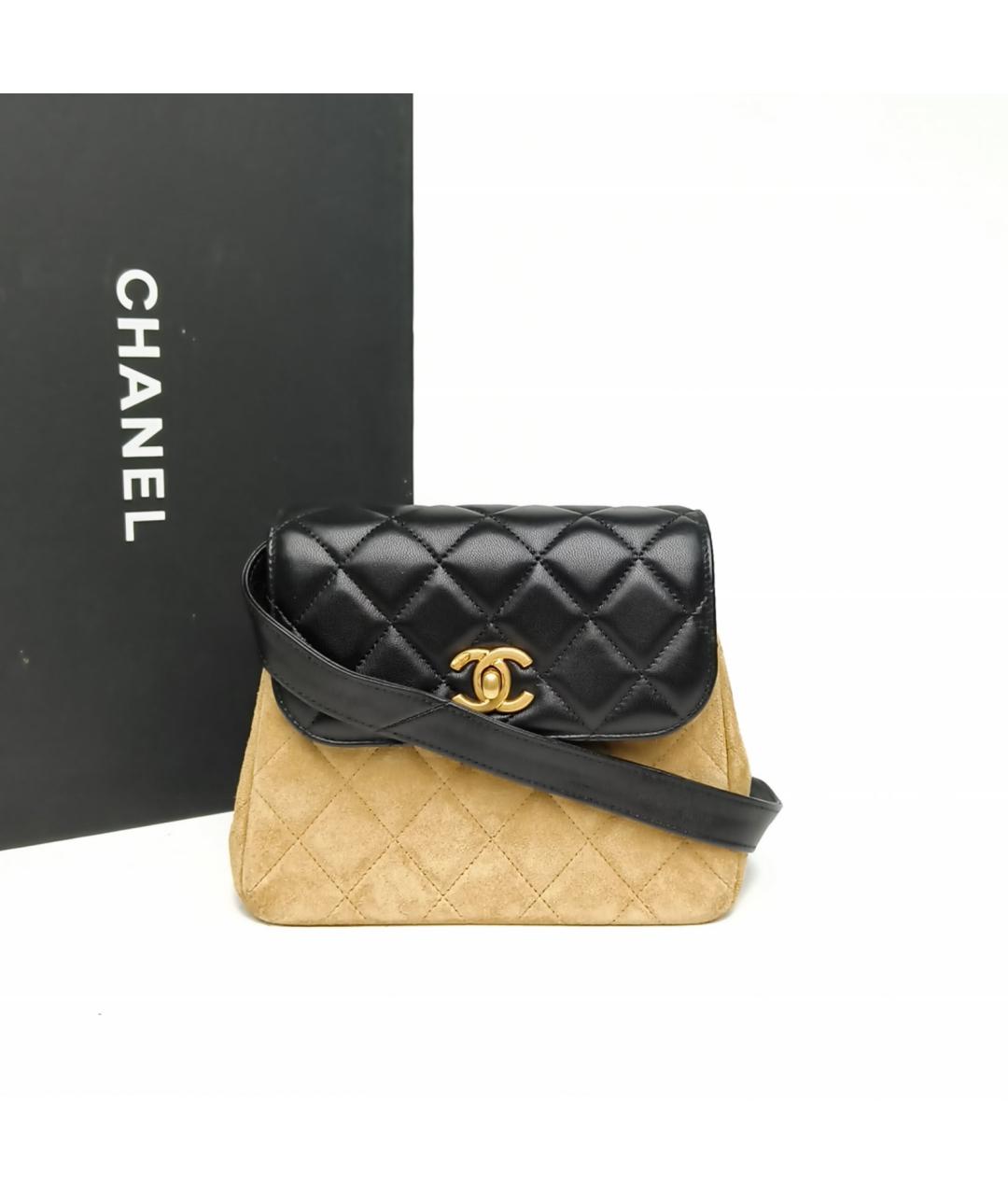 CHANEL Бежевая замшевая сумка через плечо, фото 9