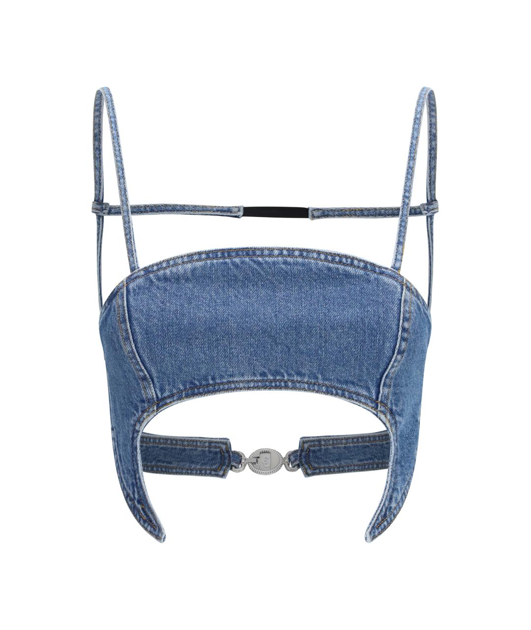 MARINE SERRE Голубая хлопковая майка, фото 1