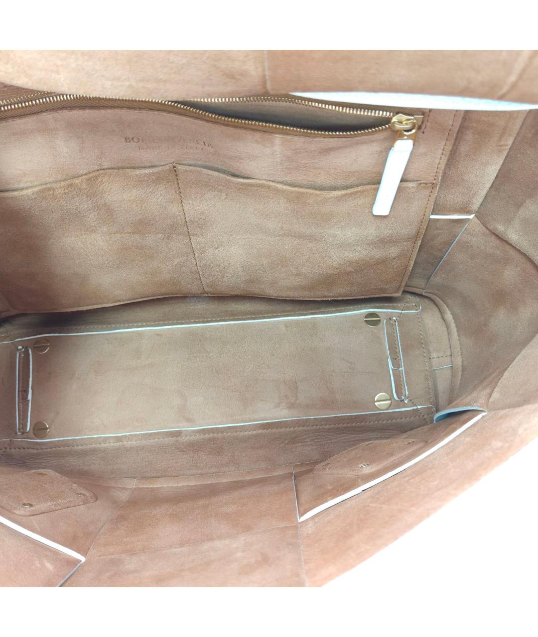 BOTTEGA VENETA Белая кожаная сумка с короткими ручками, фото 6