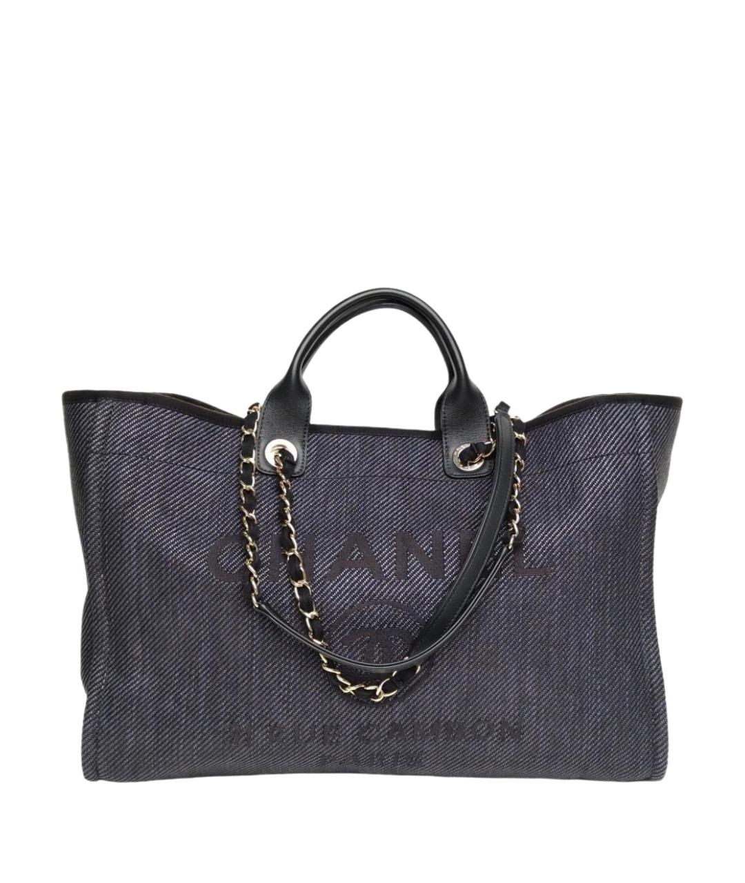 CHANEL Черная тканевая сумка тоут, фото 1