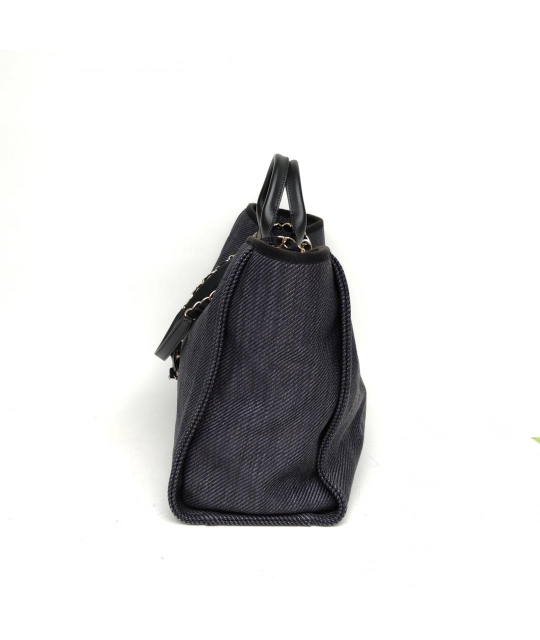 CHANEL Черная тканевая сумка тоут, фото 3