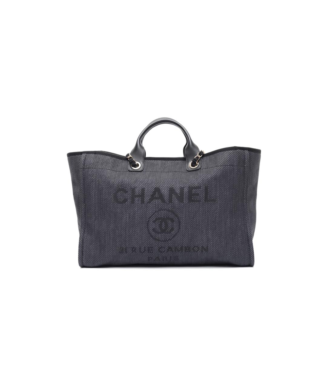 CHANEL Черная тканевая сумка тоут, фото 7