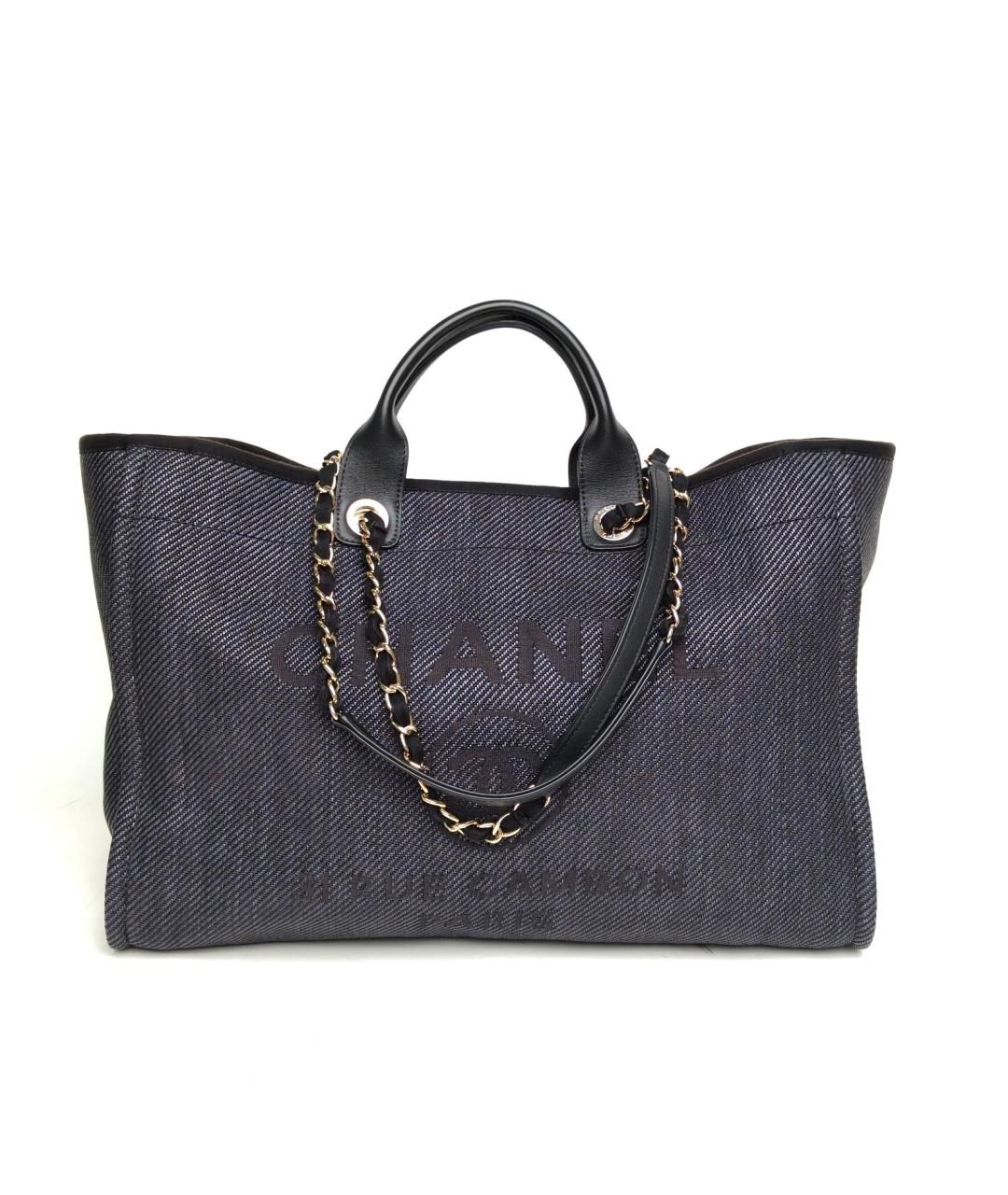 CHANEL Черная тканевая сумка тоут, фото 2