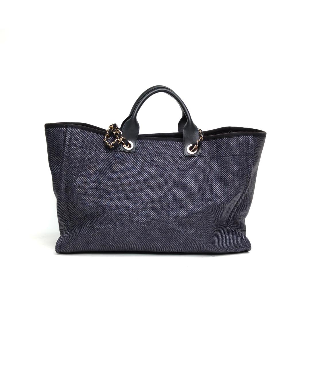 CHANEL Черная тканевая сумка тоут, фото 4