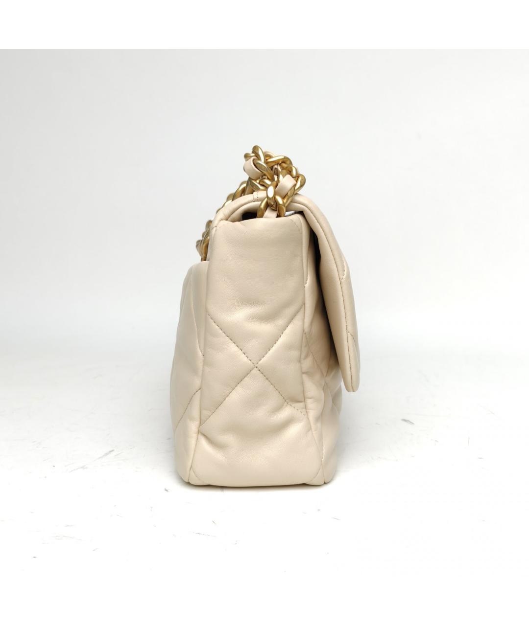 CHANEL Бежевая кожаная сумка через плечо, фото 5