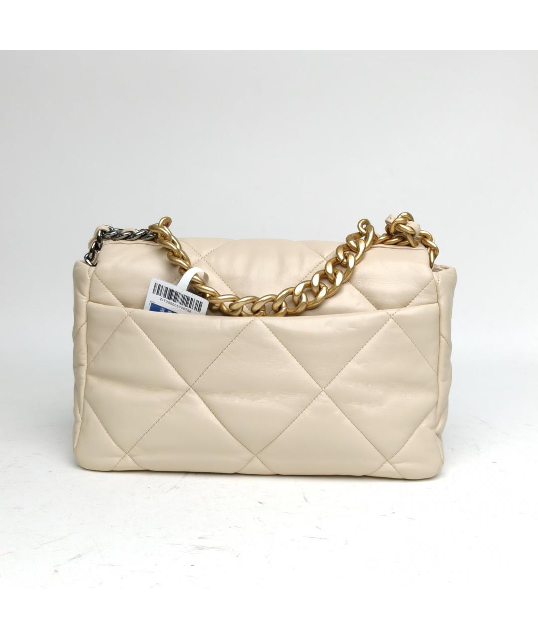 CHANEL Бежевая кожаная сумка через плечо, фото 4