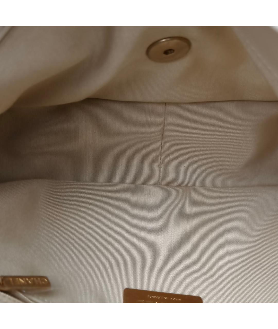 CHANEL Бежевая кожаная сумка через плечо, фото 8