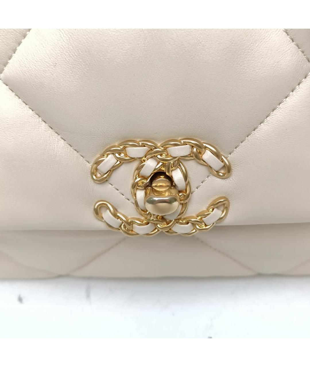 CHANEL Бежевая кожаная сумка через плечо, фото 7