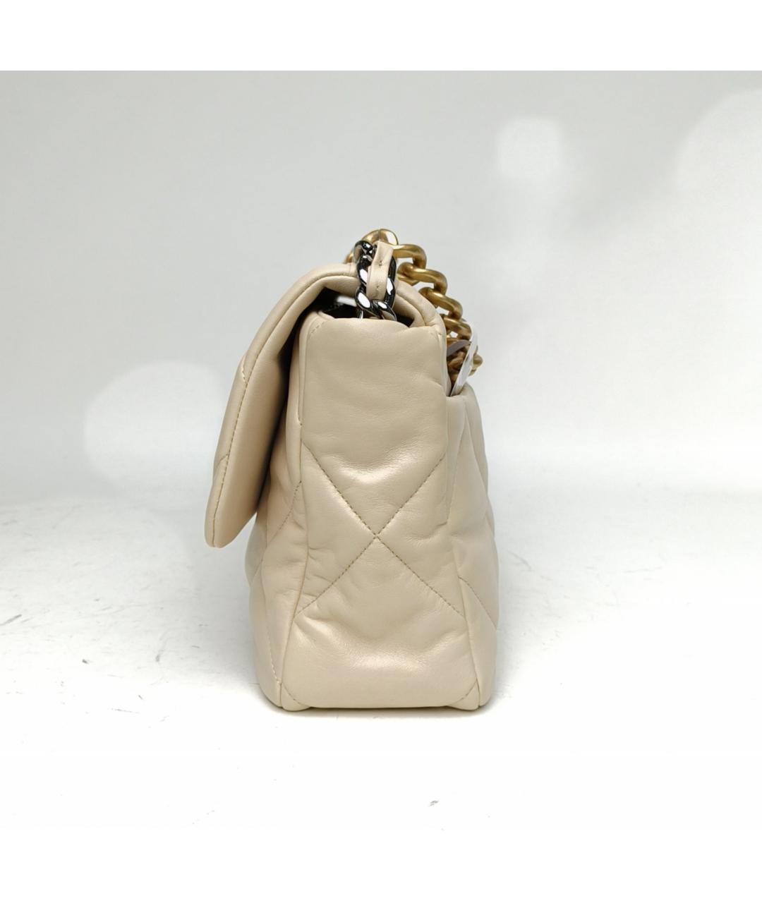 CHANEL Бежевая кожаная сумка через плечо, фото 3