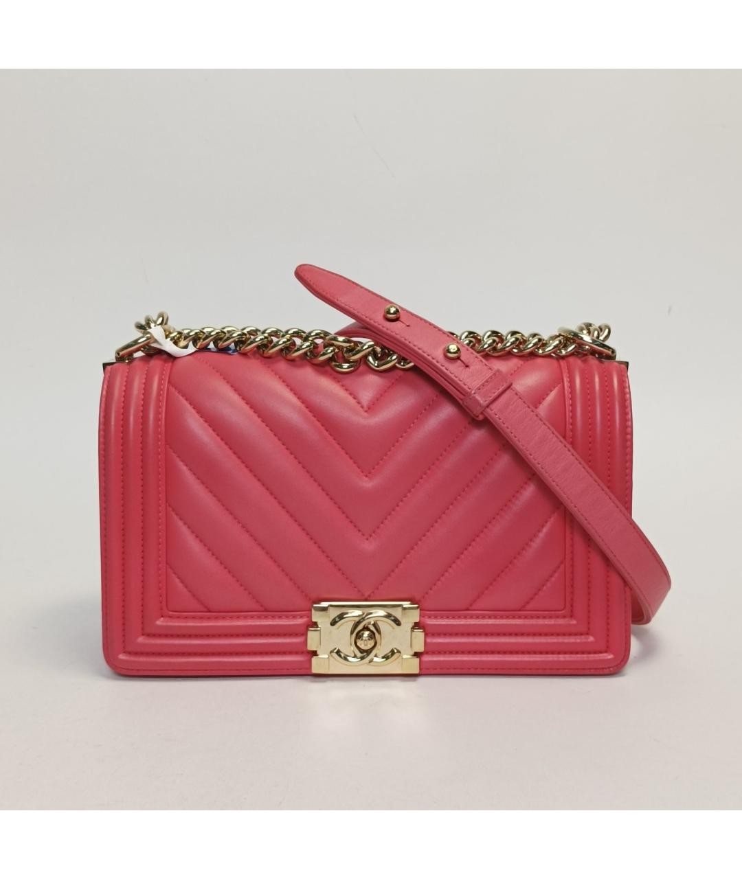 CHANEL Розовая кожаная сумка через плечо, фото 2