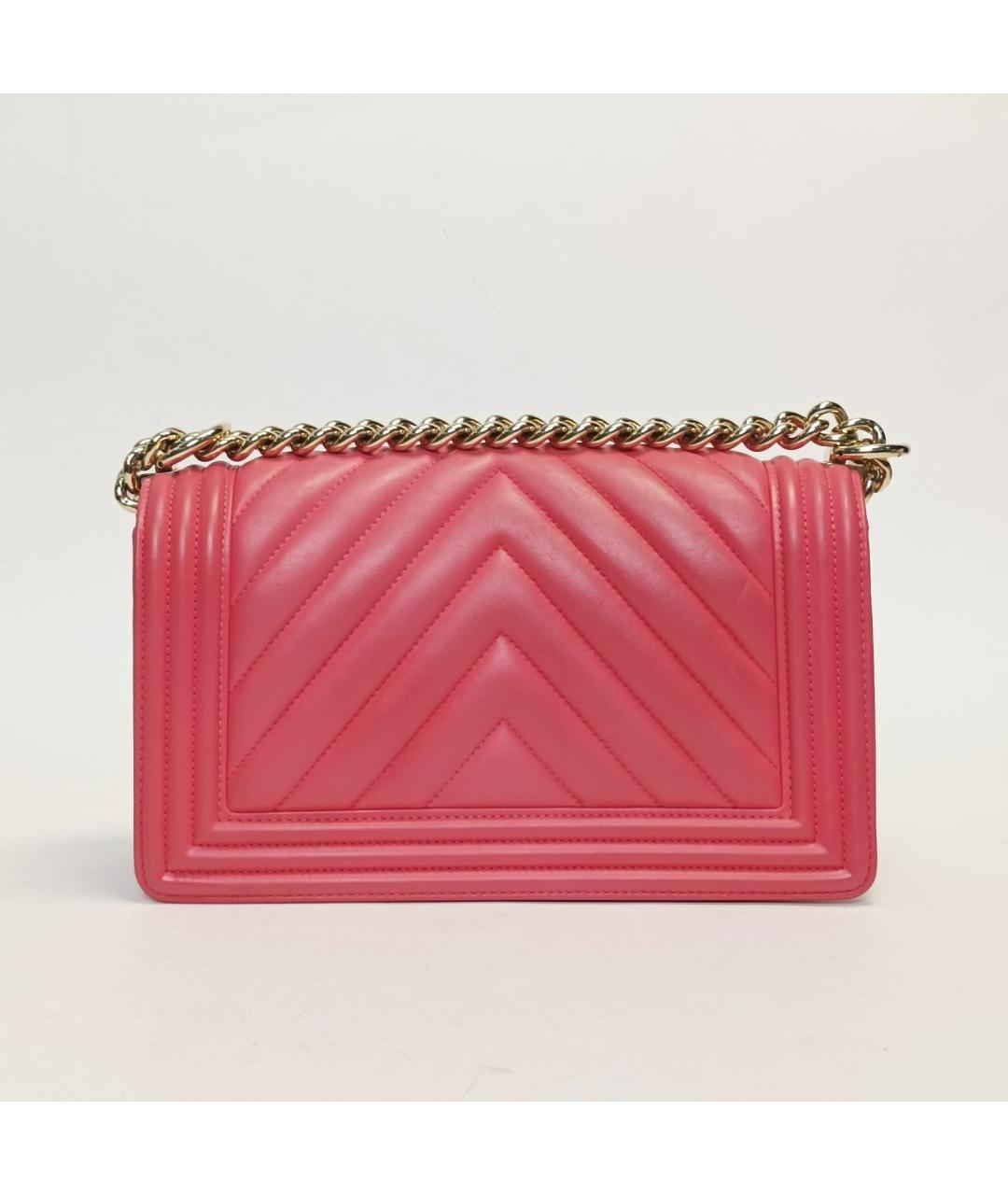 CHANEL Розовая кожаная сумка через плечо, фото 4