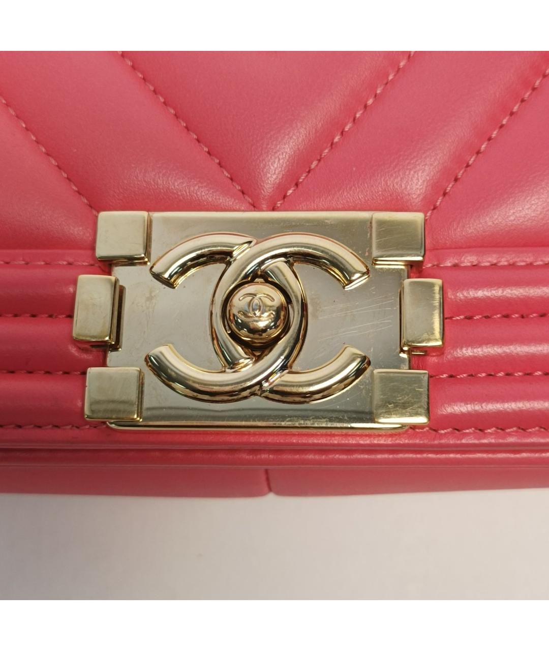 CHANEL Розовая кожаная сумка через плечо, фото 7