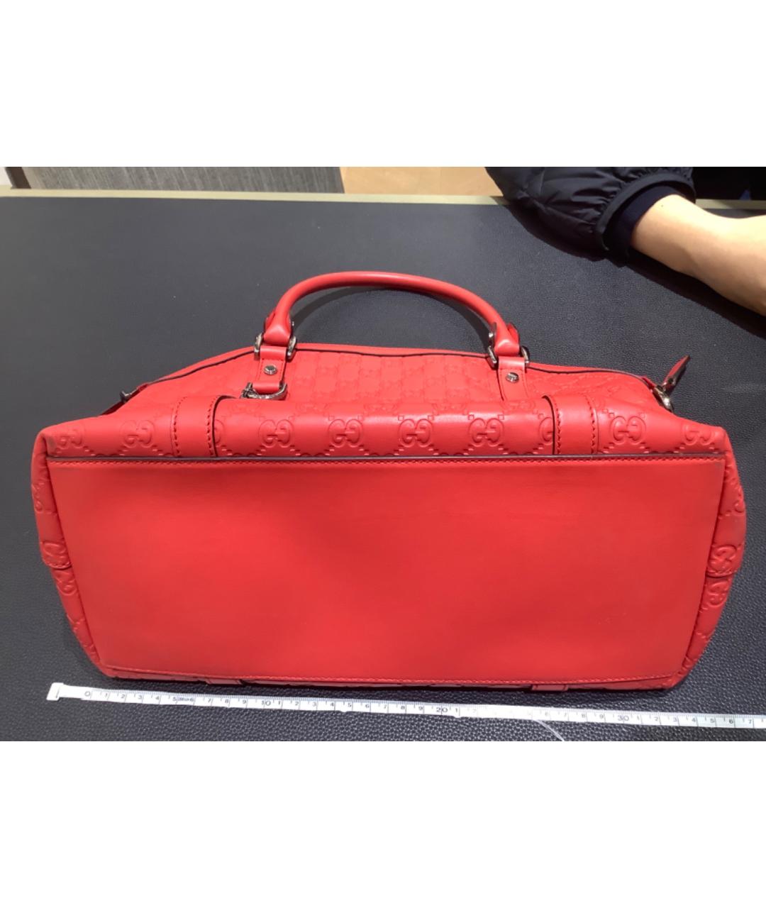 GUCCI Красная кожаная сумка с короткими ручками, фото 7