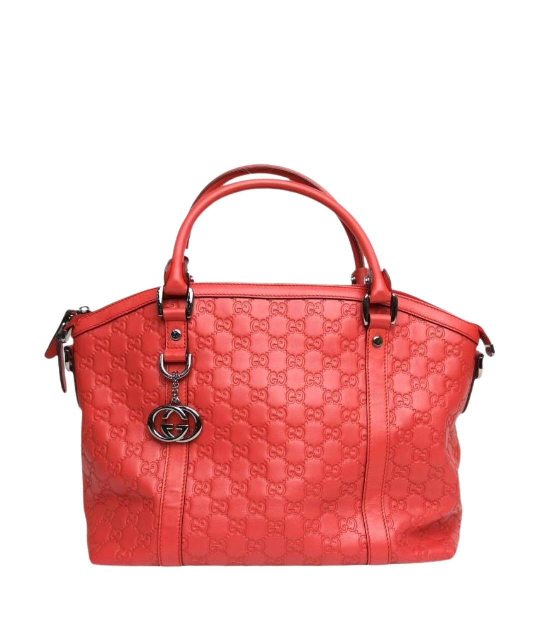 GUCCI Красная кожаная сумка с короткими ручками, фото 1