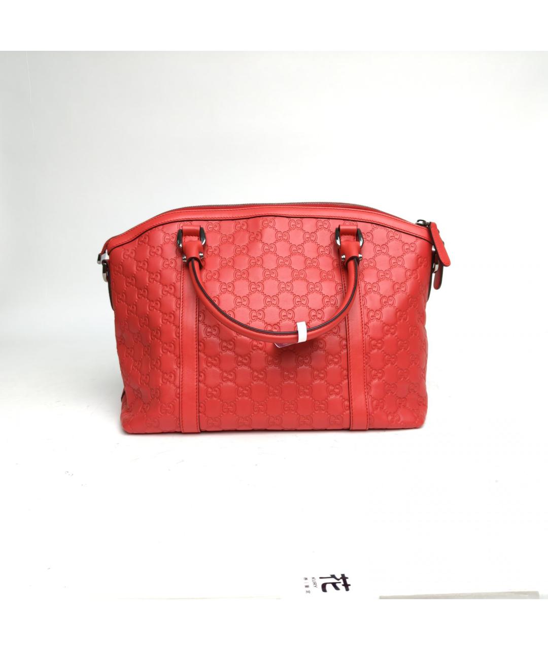 GUCCI Красная кожаная сумка с короткими ручками, фото 4