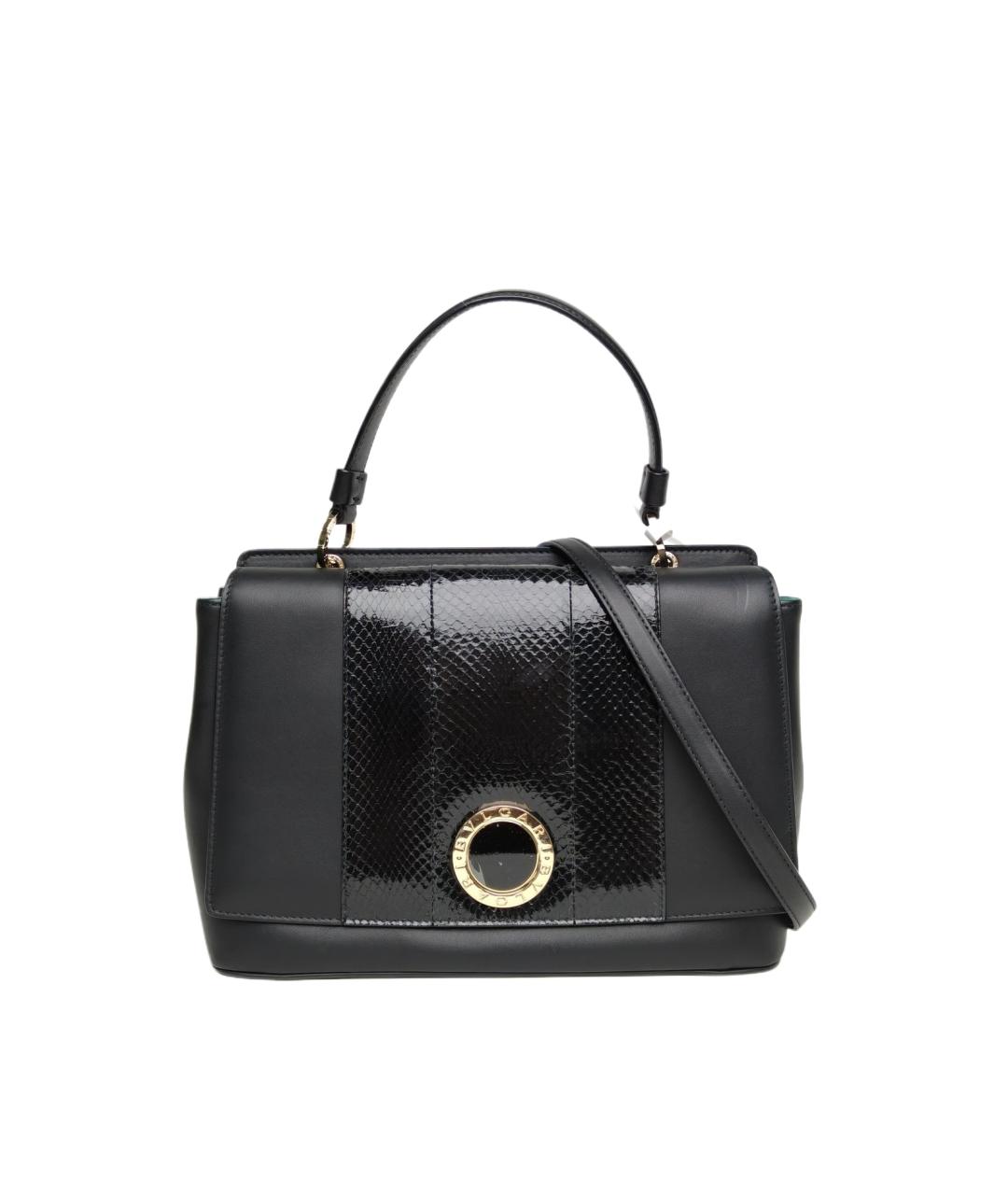 BVLGARI Черная кожаная сумка с короткими ручками, фото 9