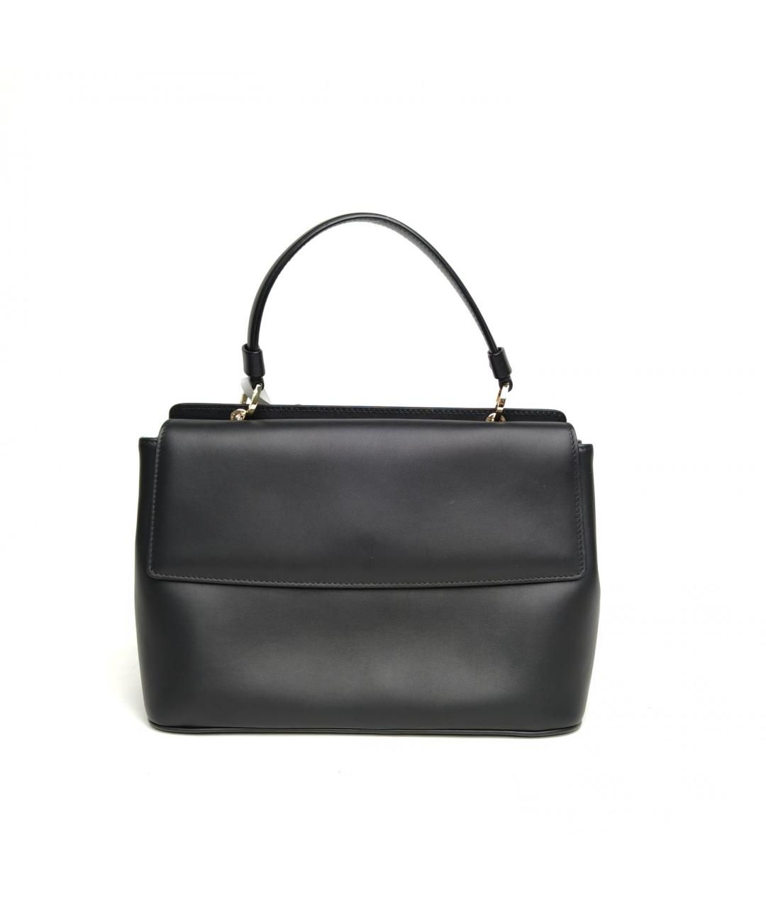 BVLGARI Черная кожаная сумка с короткими ручками, фото 4