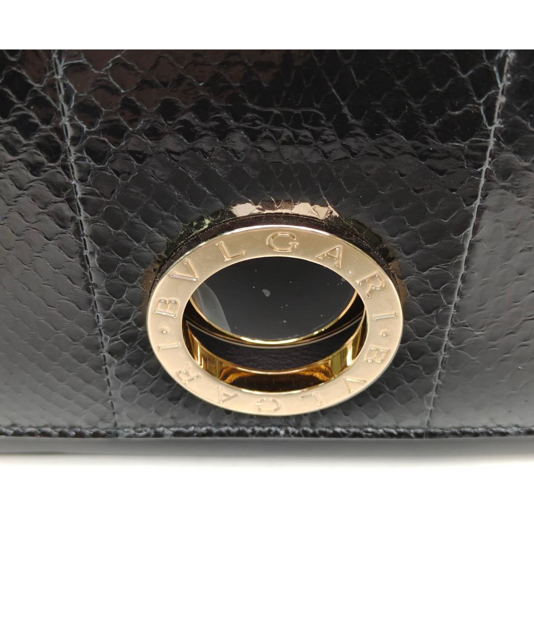 BVLGARI Черная кожаная сумка с короткими ручками, фото 8