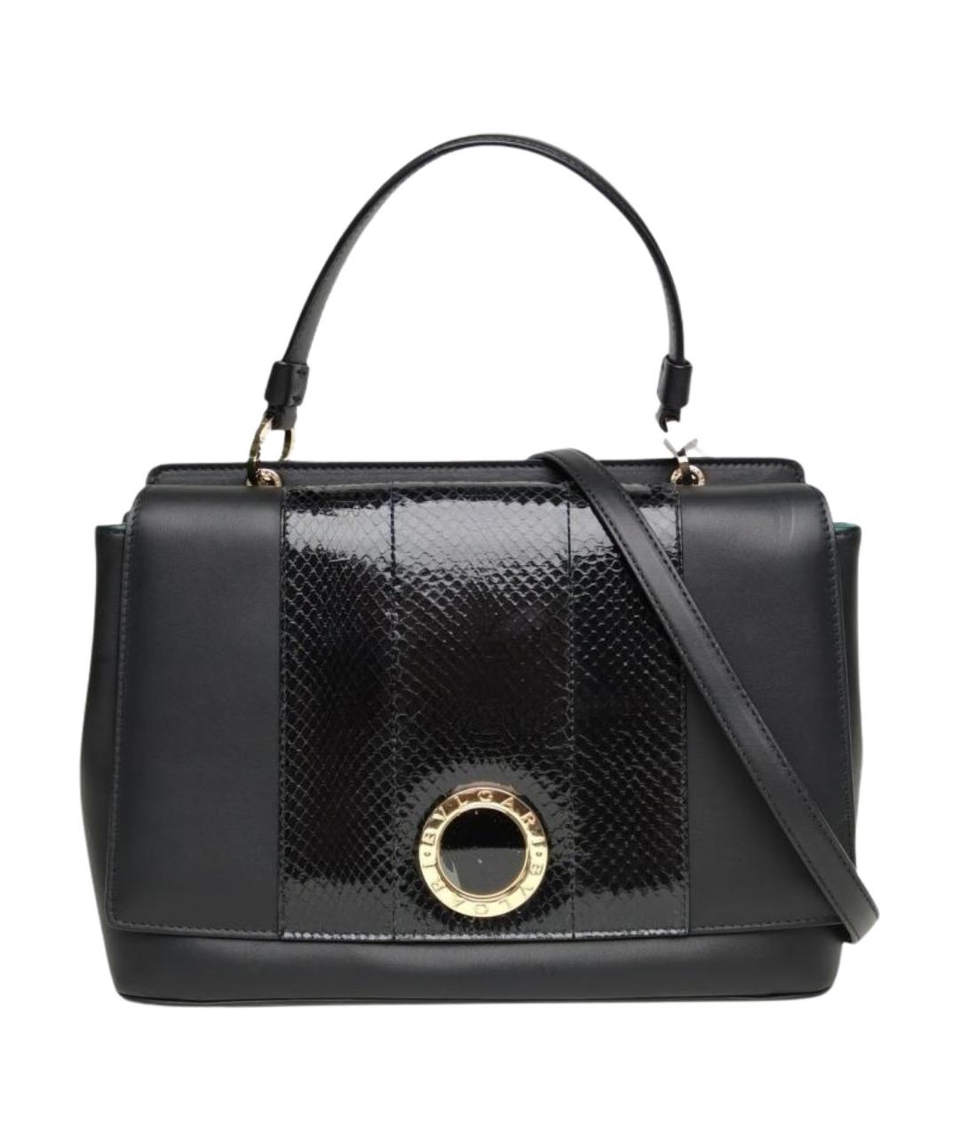 BVLGARI Черная кожаная сумка с короткими ручками, фото 1