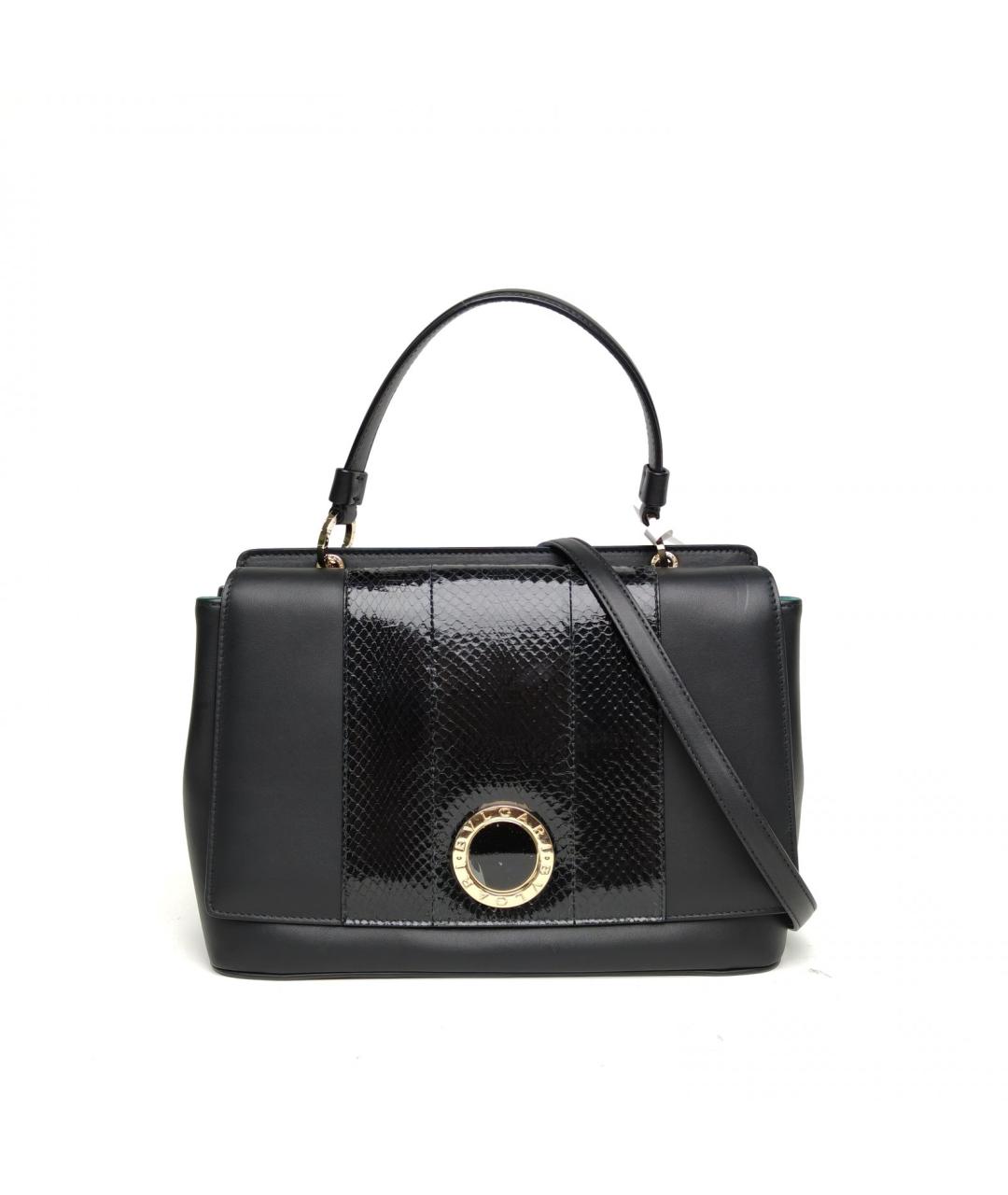 BVLGARI Черная кожаная сумка с короткими ручками, фото 2