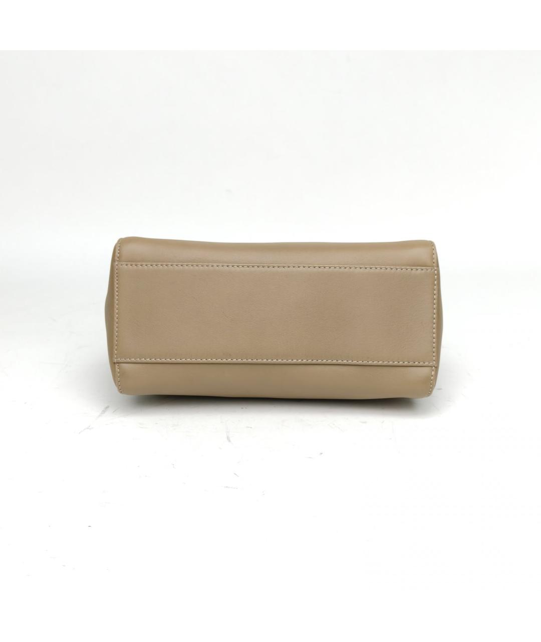 FENDI Коричневая кожаная сумка с короткими ручками, фото 6