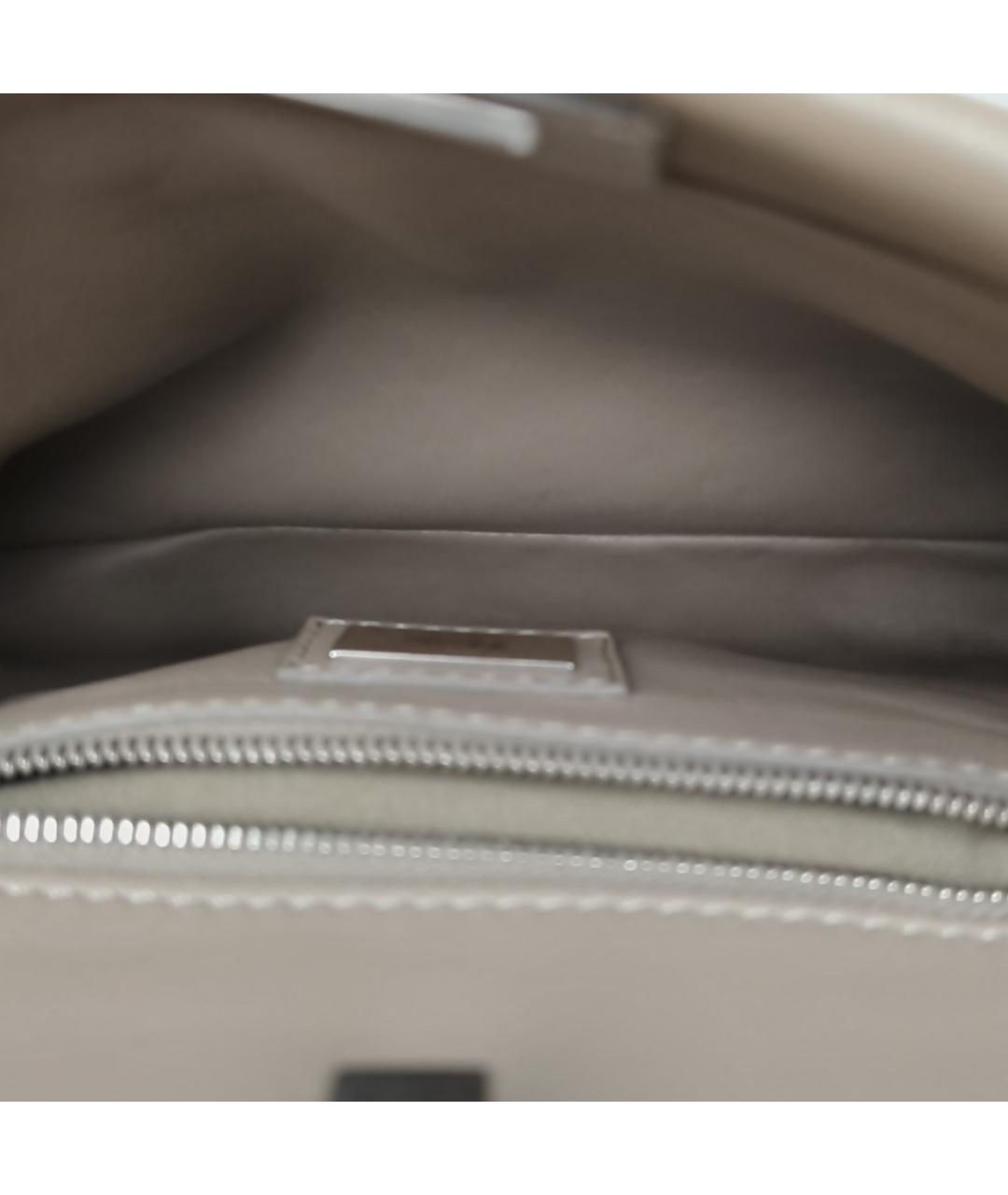 FENDI Коричневая кожаная сумка с короткими ручками, фото 8