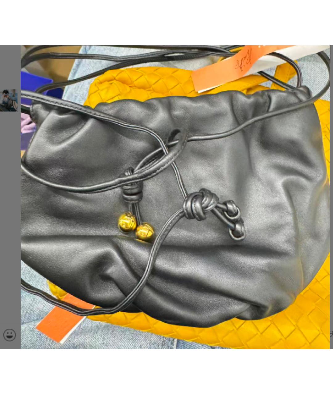 BOTTEGA VENETA Черная кожаная сумка через плечо, фото 8