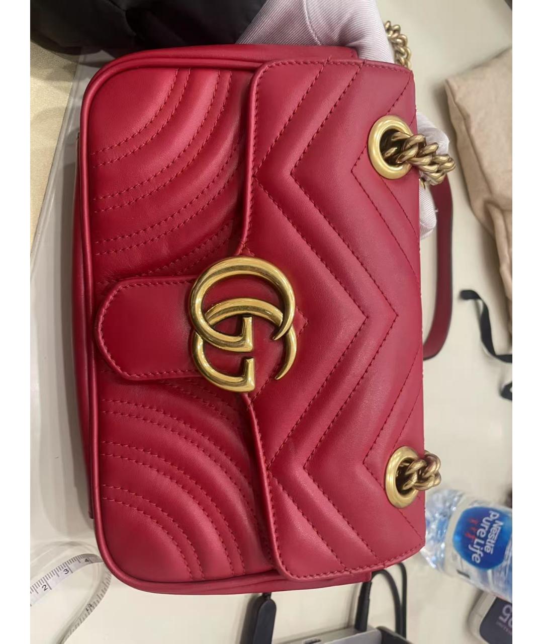GUCCI Красная кожаная сумка через плечо, фото 9