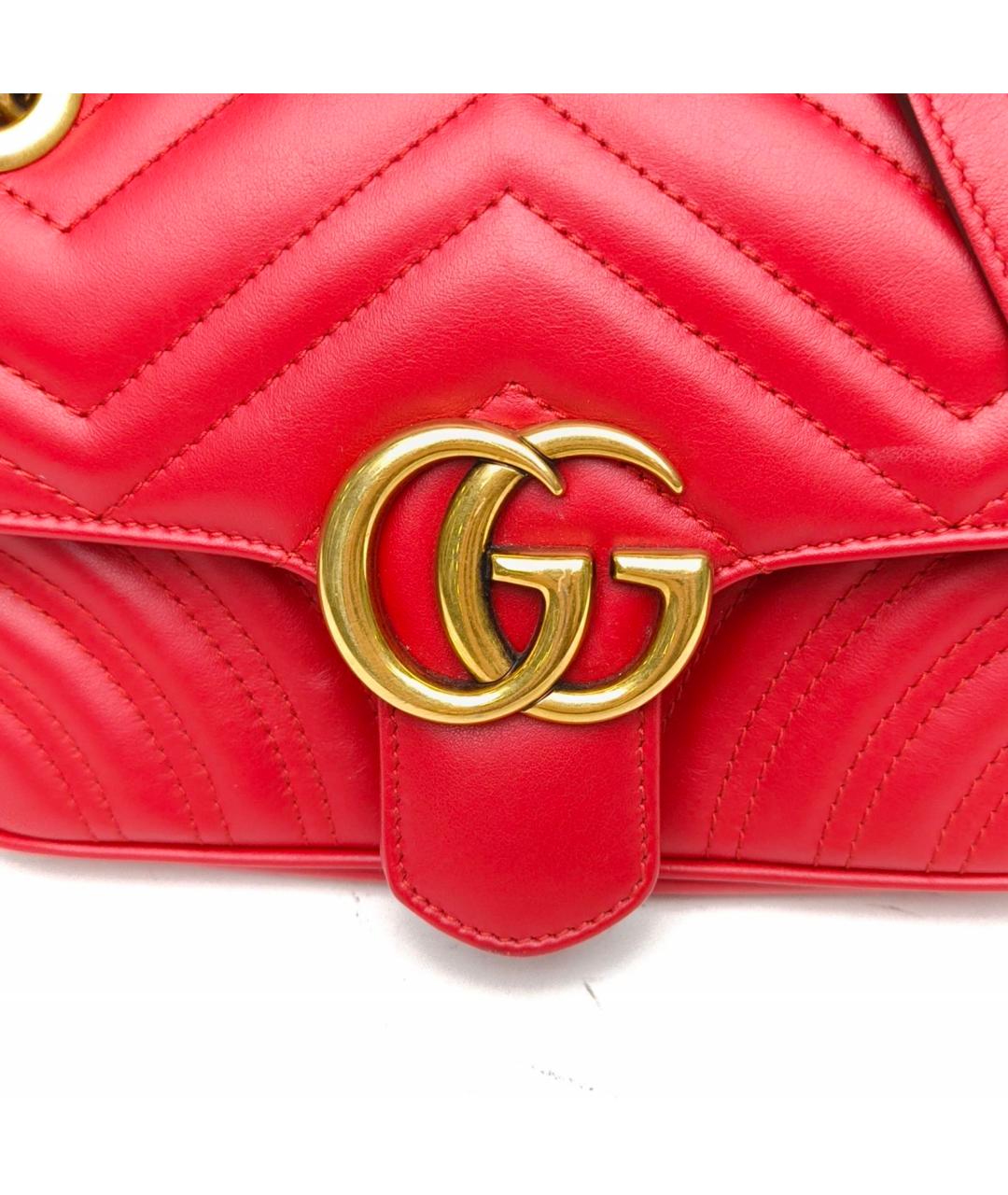 GUCCI Красная кожаная сумка через плечо, фото 8