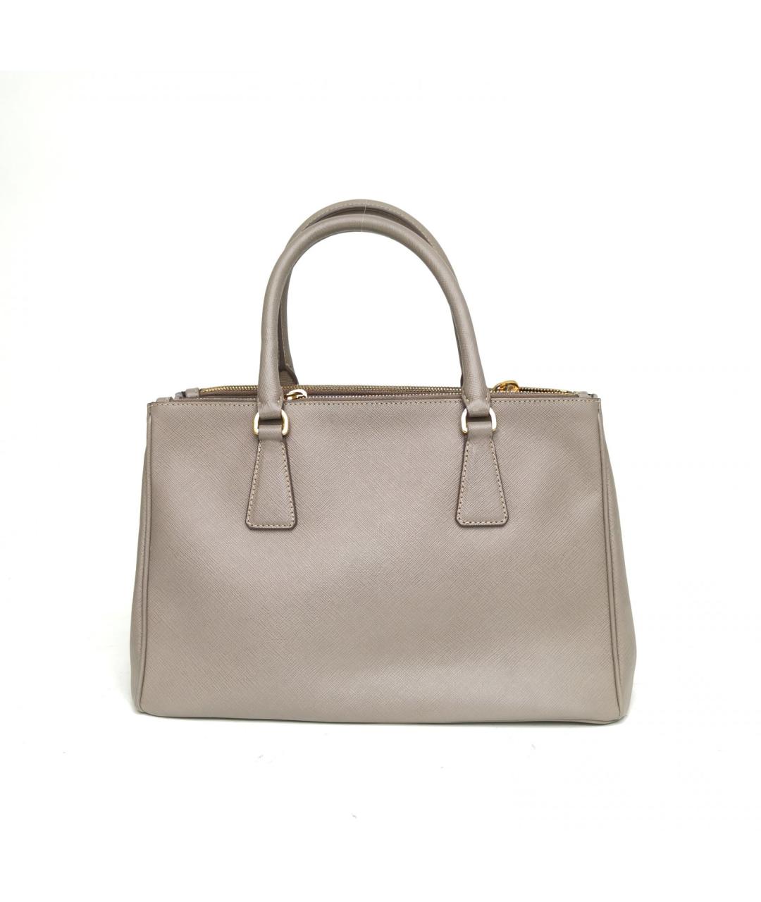 PRADA Серая кожаная сумка с короткими ручками, фото 4