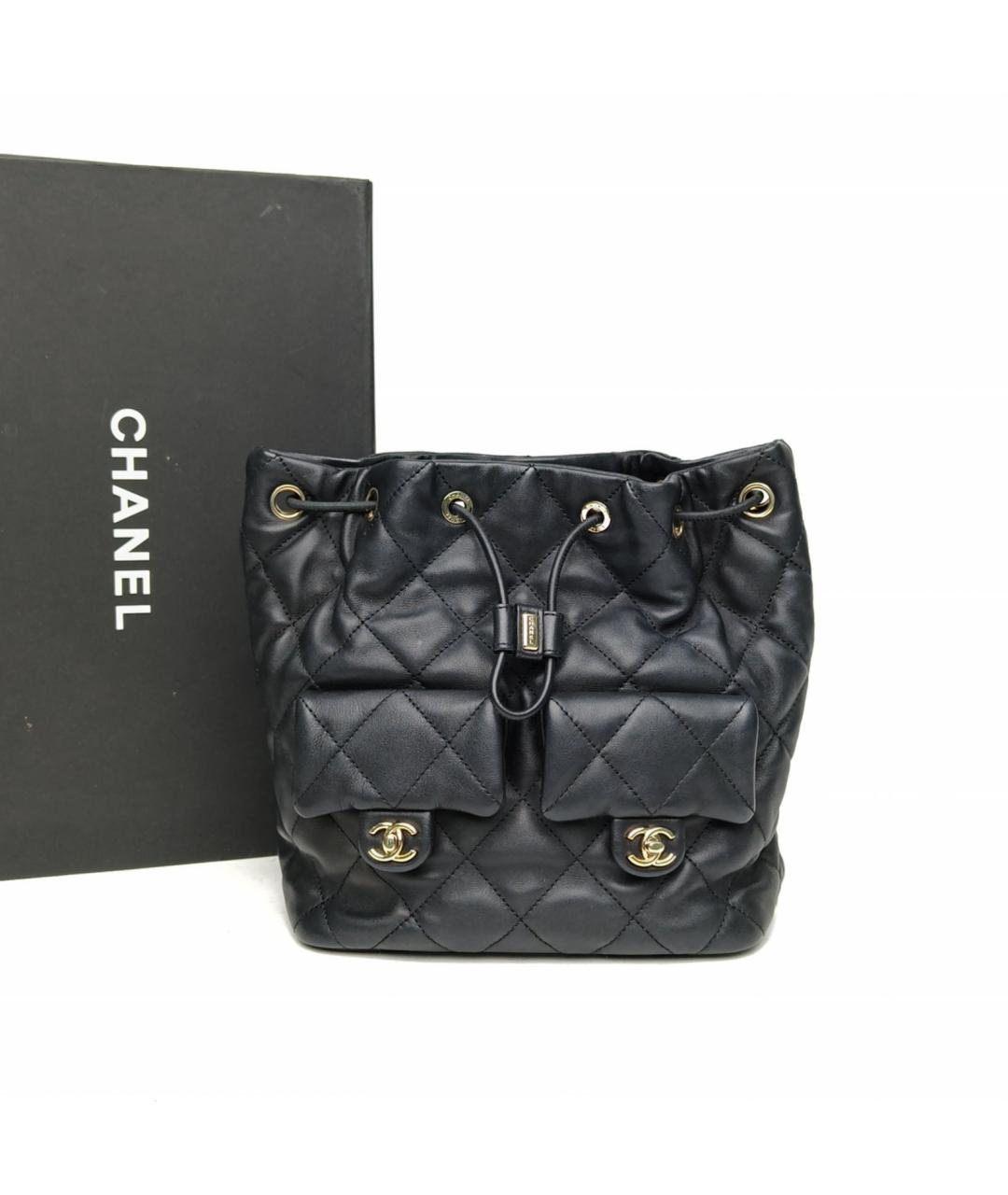CHANEL Черный кожаный рюкзак, фото 9