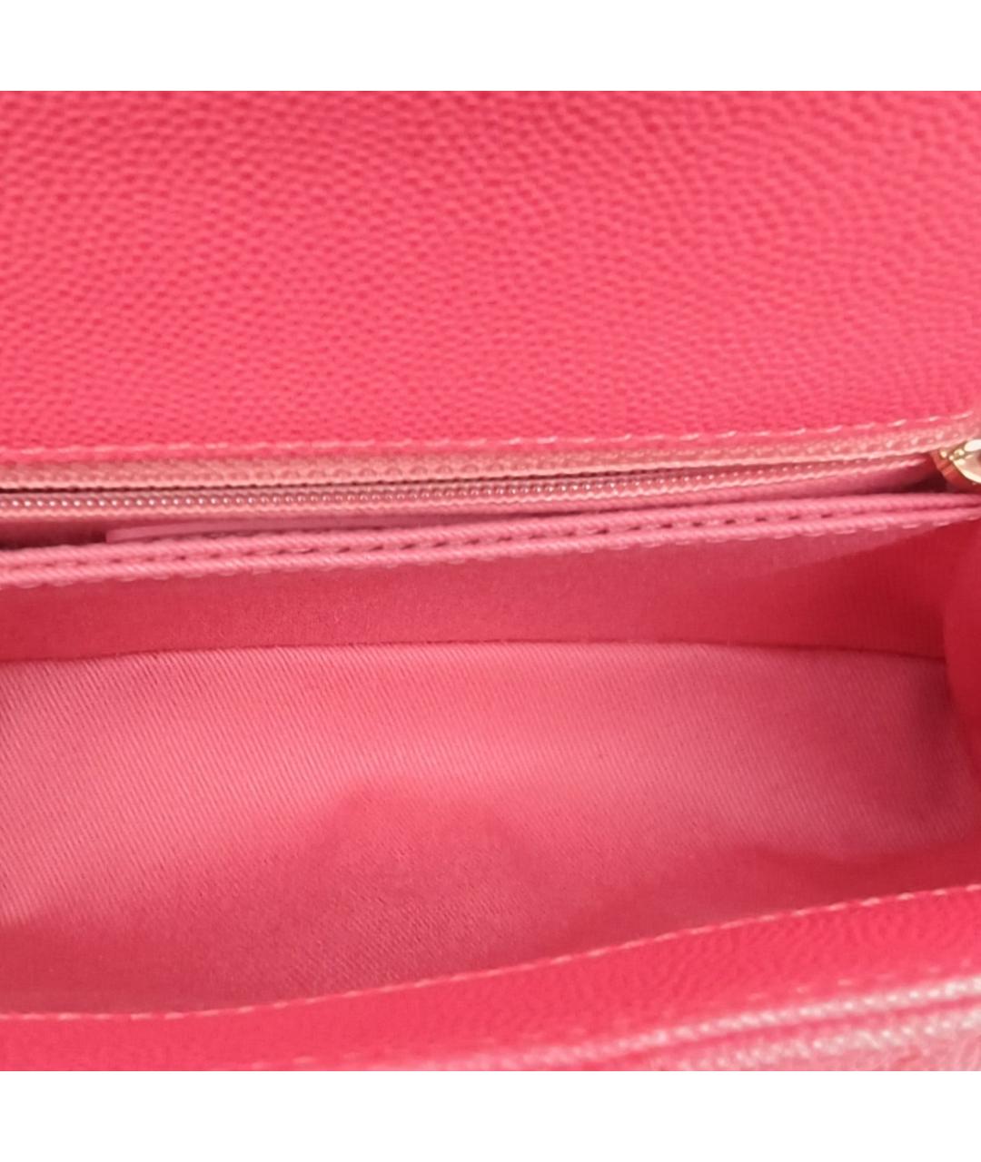 CHANEL Розовая кожаная сумка с короткими ручками, фото 7