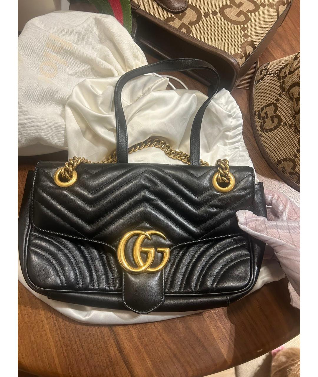 GUCCI Черная кожаная сумка через плечо, фото 9