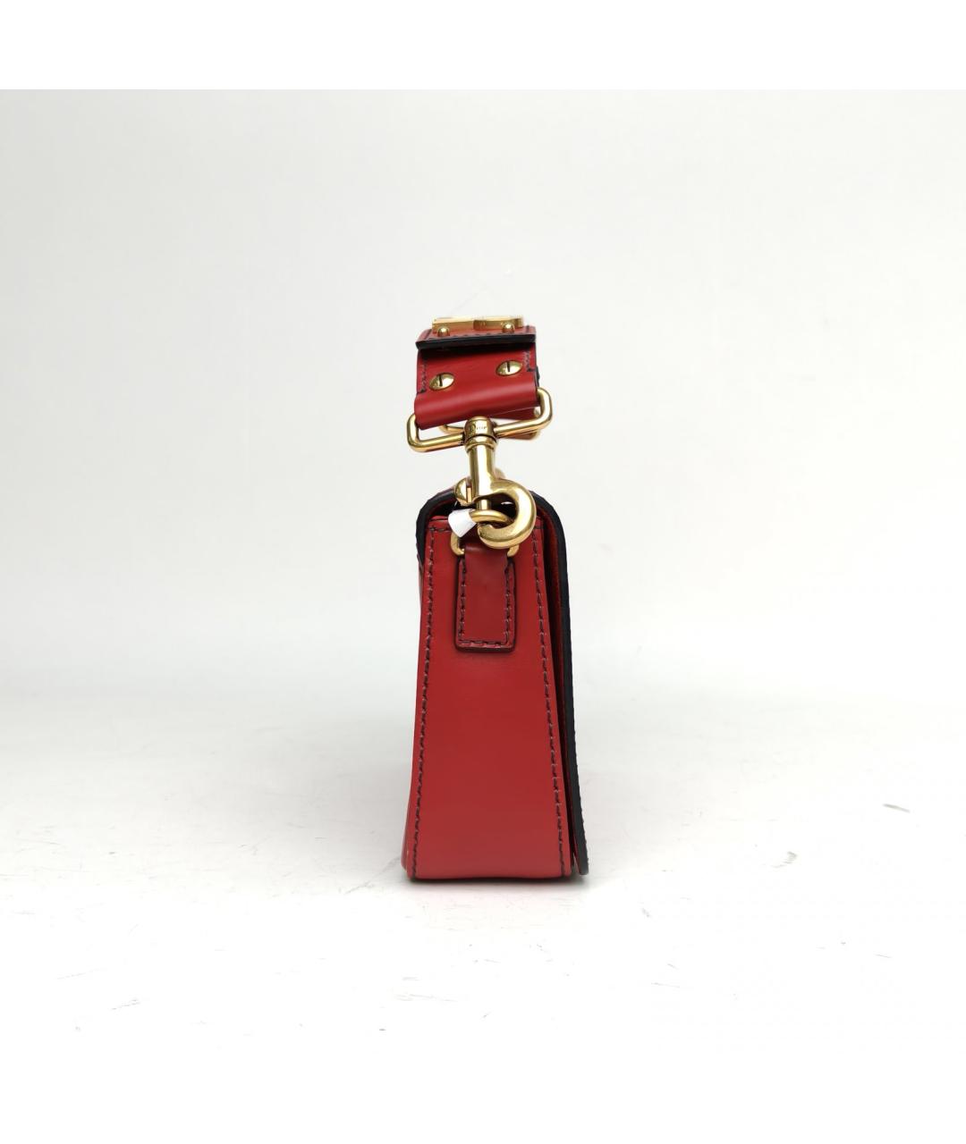 CHRISTIAN DIOR Красная кожаная сумка с короткими ручками, фото 5