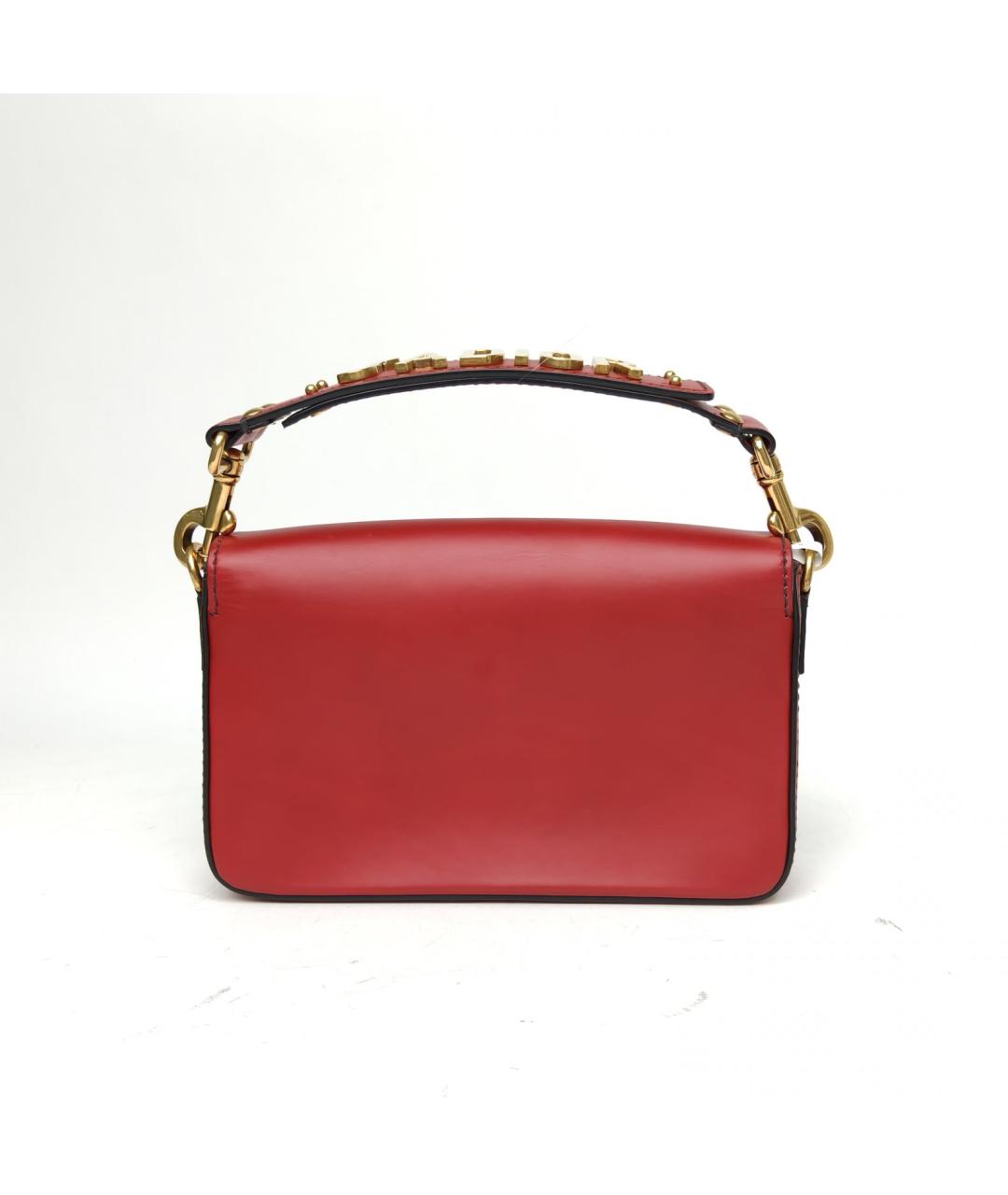 CHRISTIAN DIOR Красная кожаная сумка с короткими ручками, фото 4