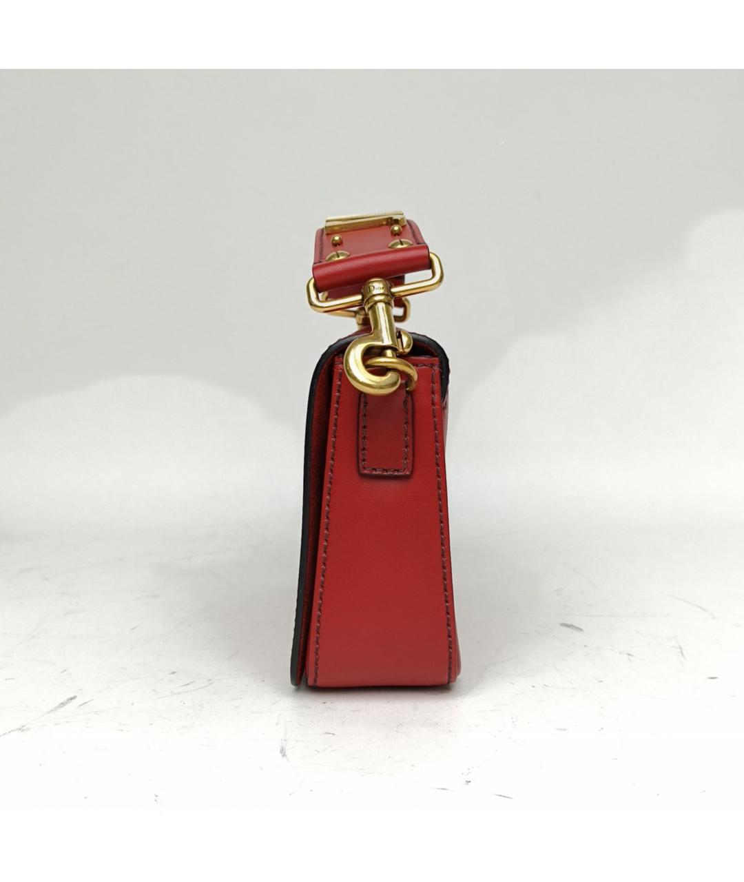 CHRISTIAN DIOR Красная кожаная сумка с короткими ручками, фото 3