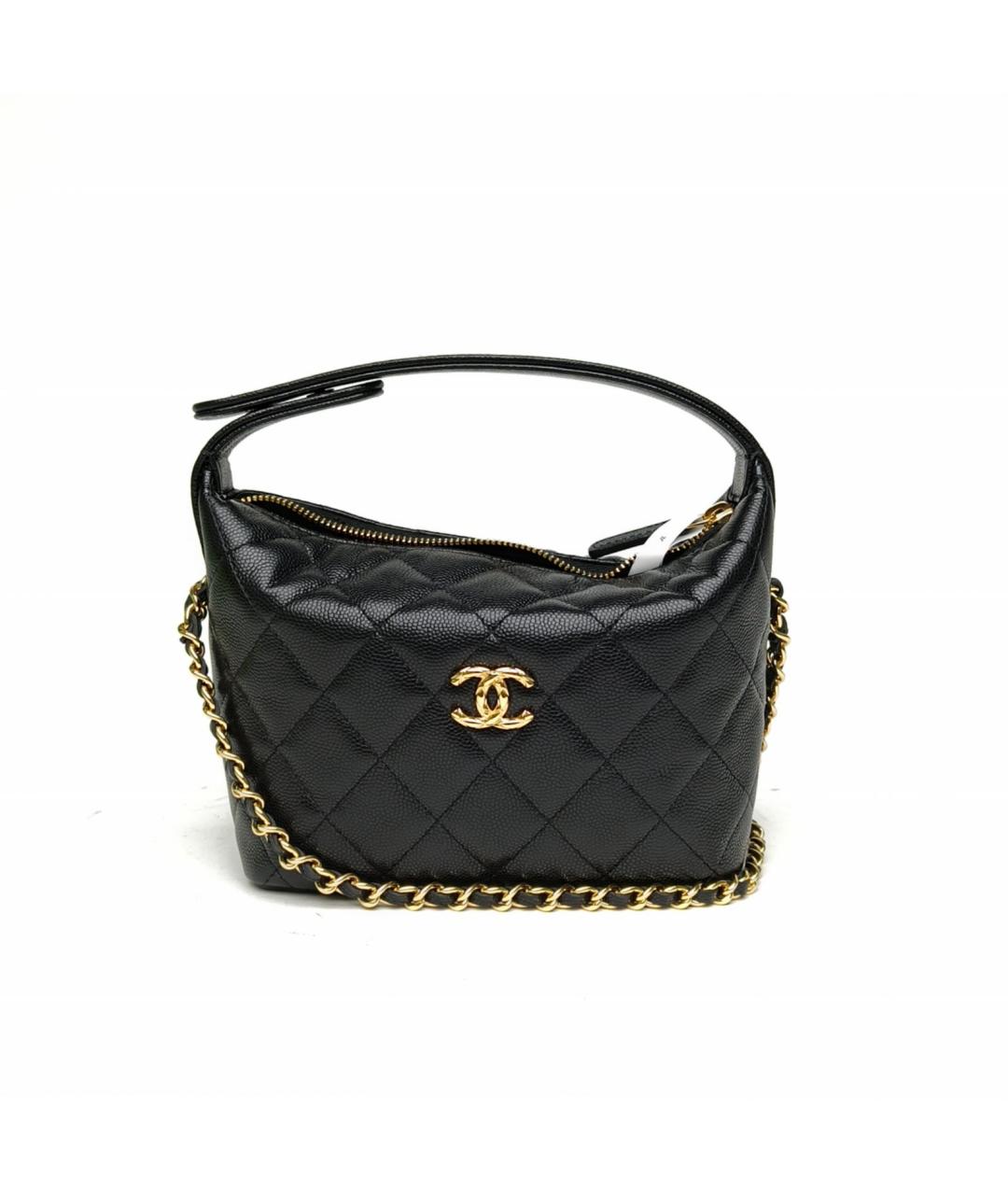 CHANEL Черная кожаная сумка с короткими ручками, фото 2