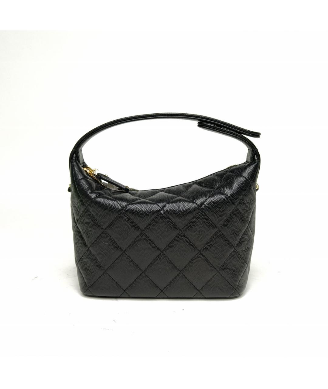 CHANEL Черная кожаная сумка с короткими ручками, фото 4