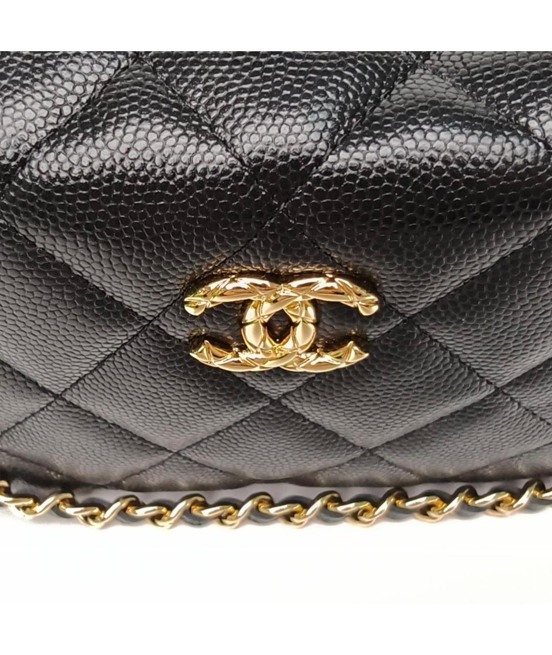 CHANEL Черная кожаная сумка с короткими ручками, фото 7