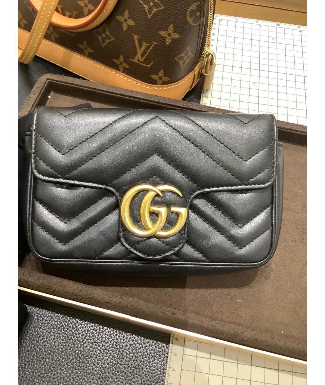 GUCCI Черная кожаная сумка через плечо, фото 9