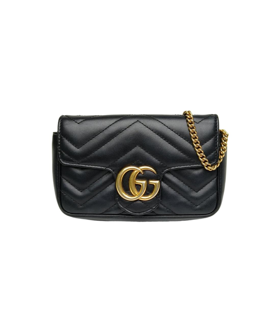 GUCCI Черная кожаная сумка через плечо, фото 1