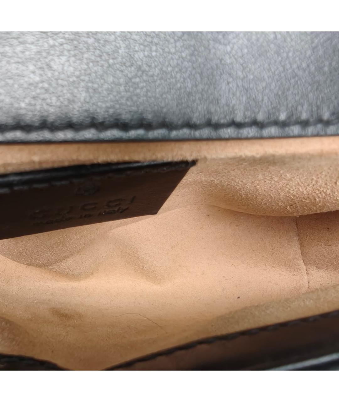 GUCCI Черная кожаная сумка через плечо, фото 8