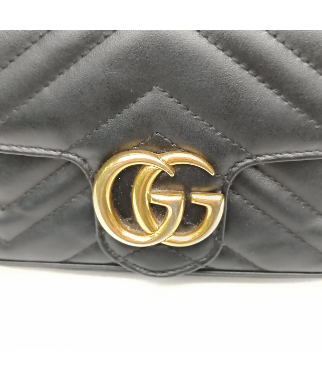 GUCCI Черная кожаная сумка через плечо, фото 7